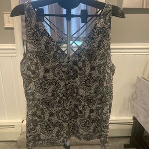 Express Black and White Lace Tank Top